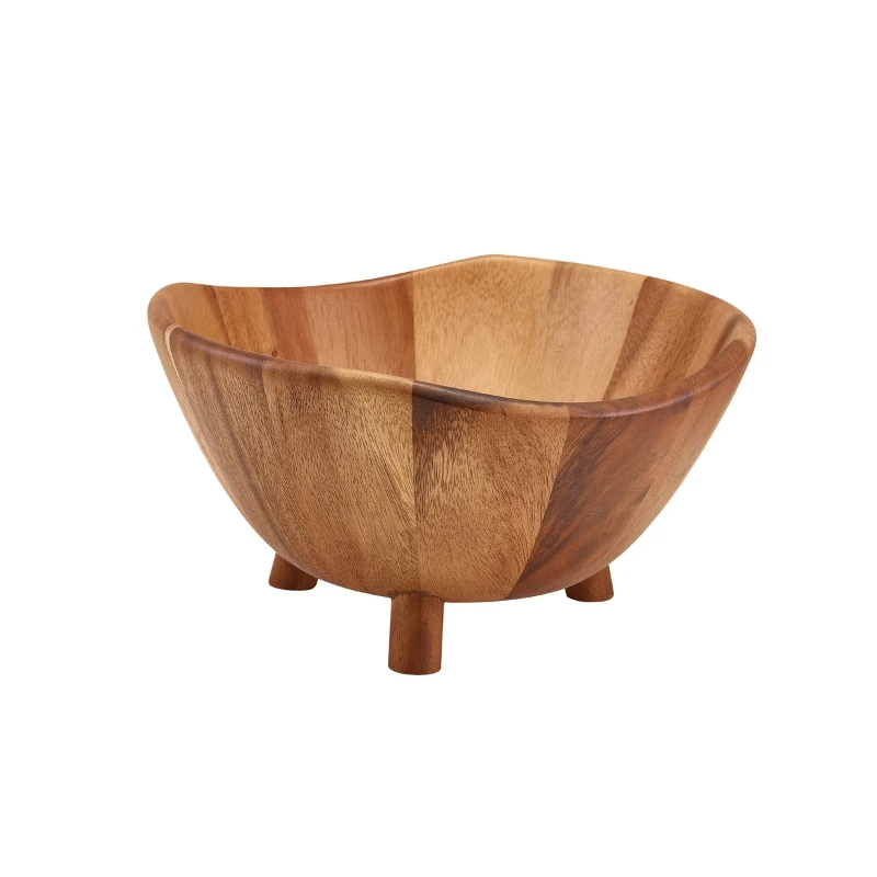 GenWare Acacia Wood Trefotsskål 30 cm WTBWL30 by Genware color Svart