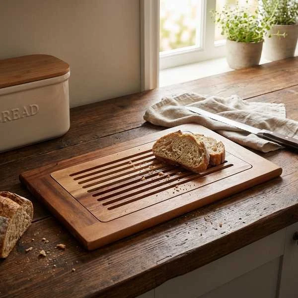 Acacia Wood Slatted Skärbräda GN 1/1 WCB5332 by Genware color Svart