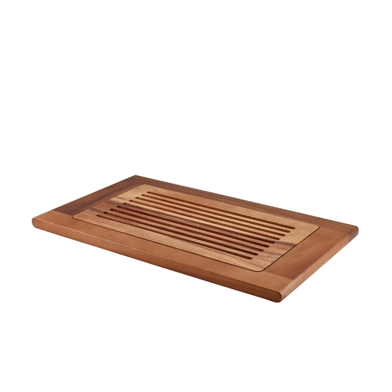 Acacia Wood Slatted Skärbräda GN 1/1 WCB5332 by Genware color Svart