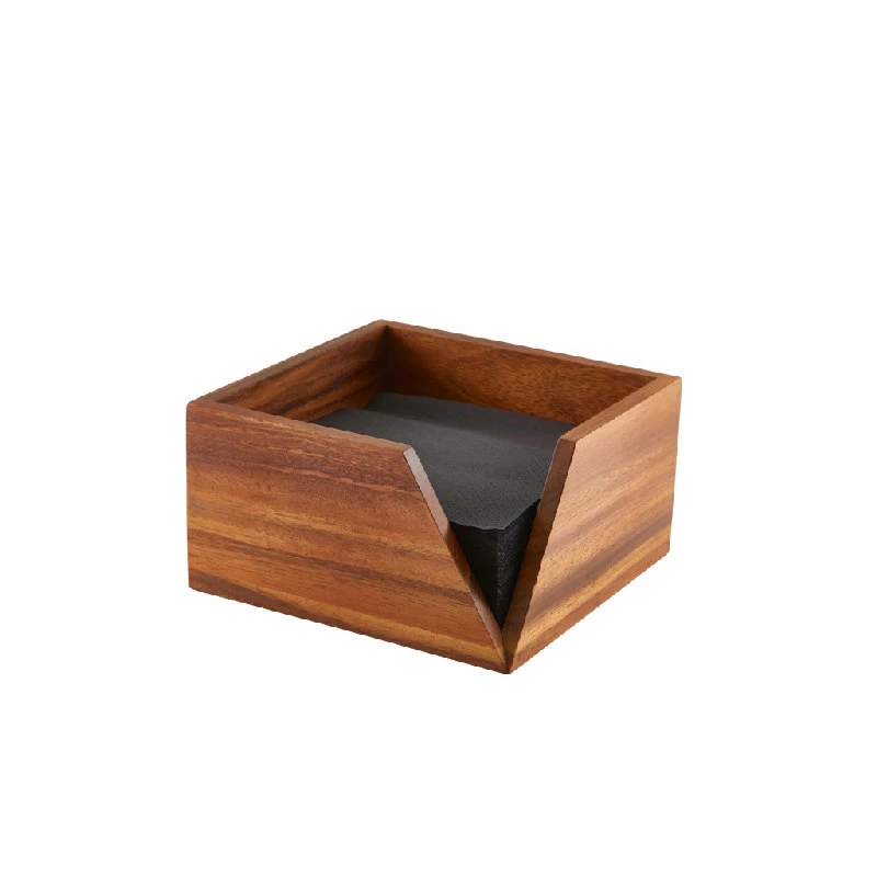 GenWare Acacia Wood Servetthållare 18,6 x 10 cm WDSH18 by Genware color Svart