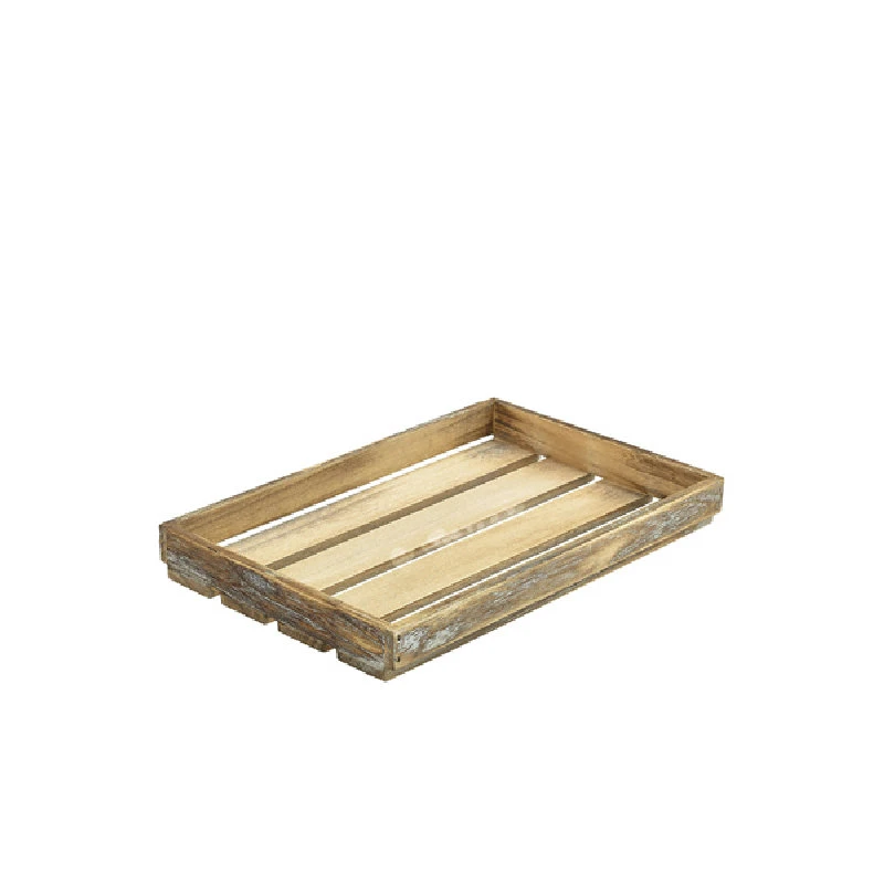 Genware Dark Rustic Trälåda 35 x 23 x 4 cm TR225L by Genware color Svart