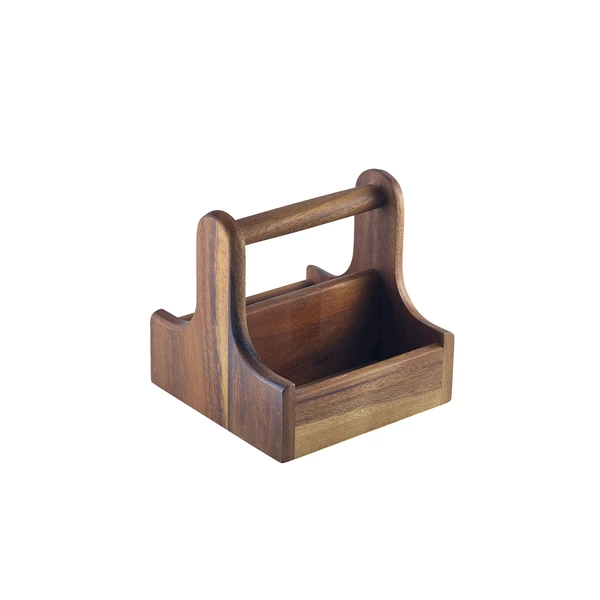 Small Dark Wood Bordshållare DWTC-S by Genware color Svart