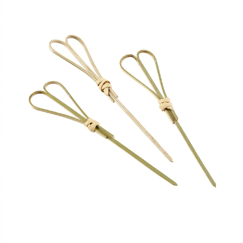 Bamboo Heart Shape Träspett med ögla 12 cm (100 st) BMBHS12 by Genware color Svart