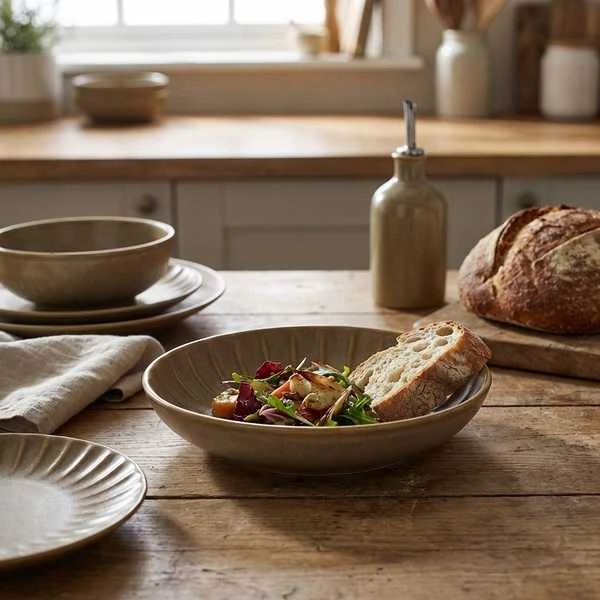 Terra Porcelain Matt Grå skårad coupeskål 25,4 cm CB-SMG25 by Genware color Svart