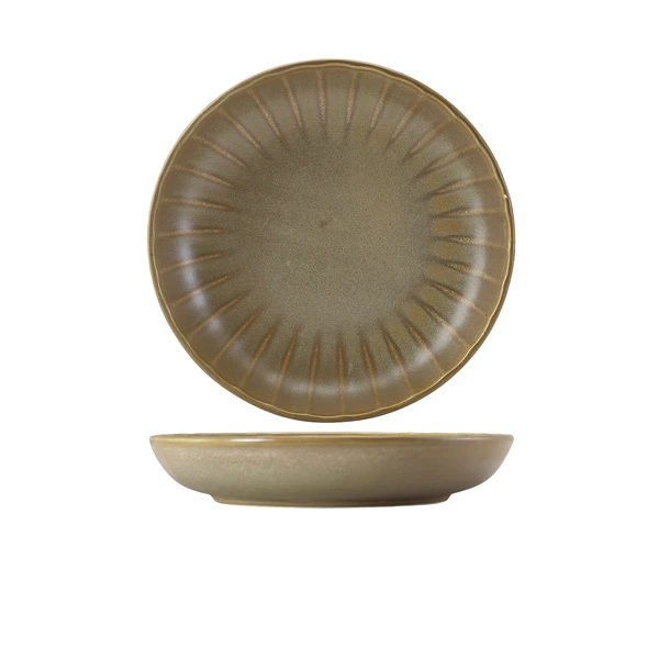 Terra Porcelain Matt Grå skårad coupeskål 25,4 cm CB-SMG25 by Genware color Svart