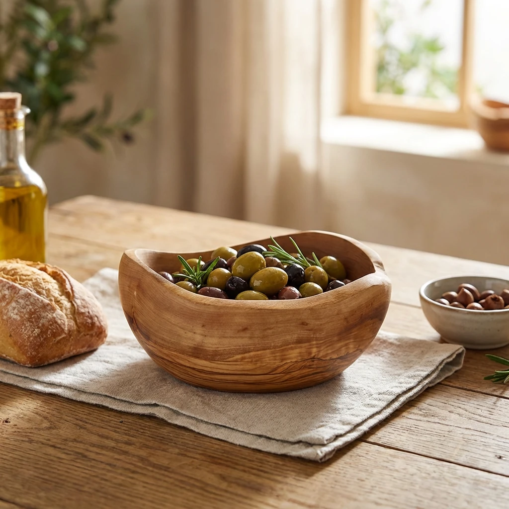 GenWare Olive Wood rustik skål 15 cm OWRB15 by Genware color Svart