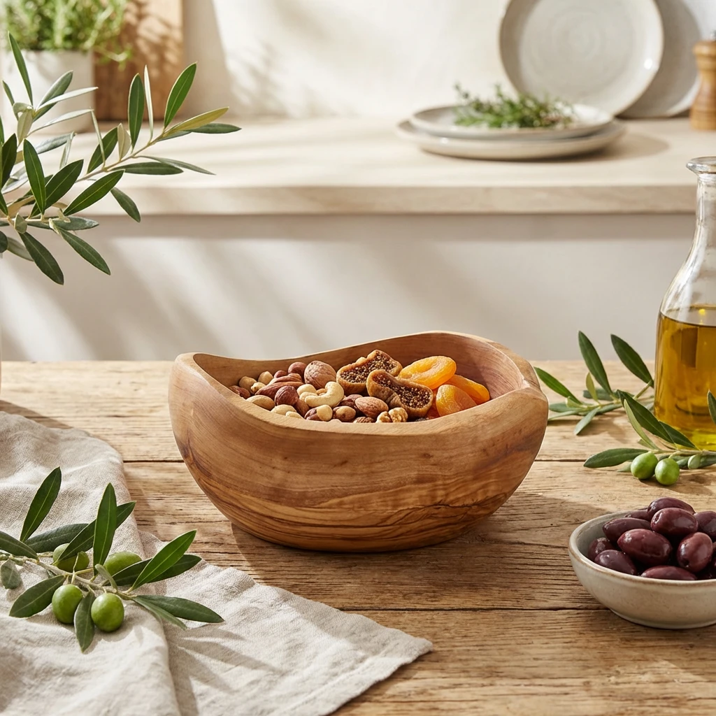 GenWare Olive Wood rustik skål 15 cm OWRB15 by Genware color Svart