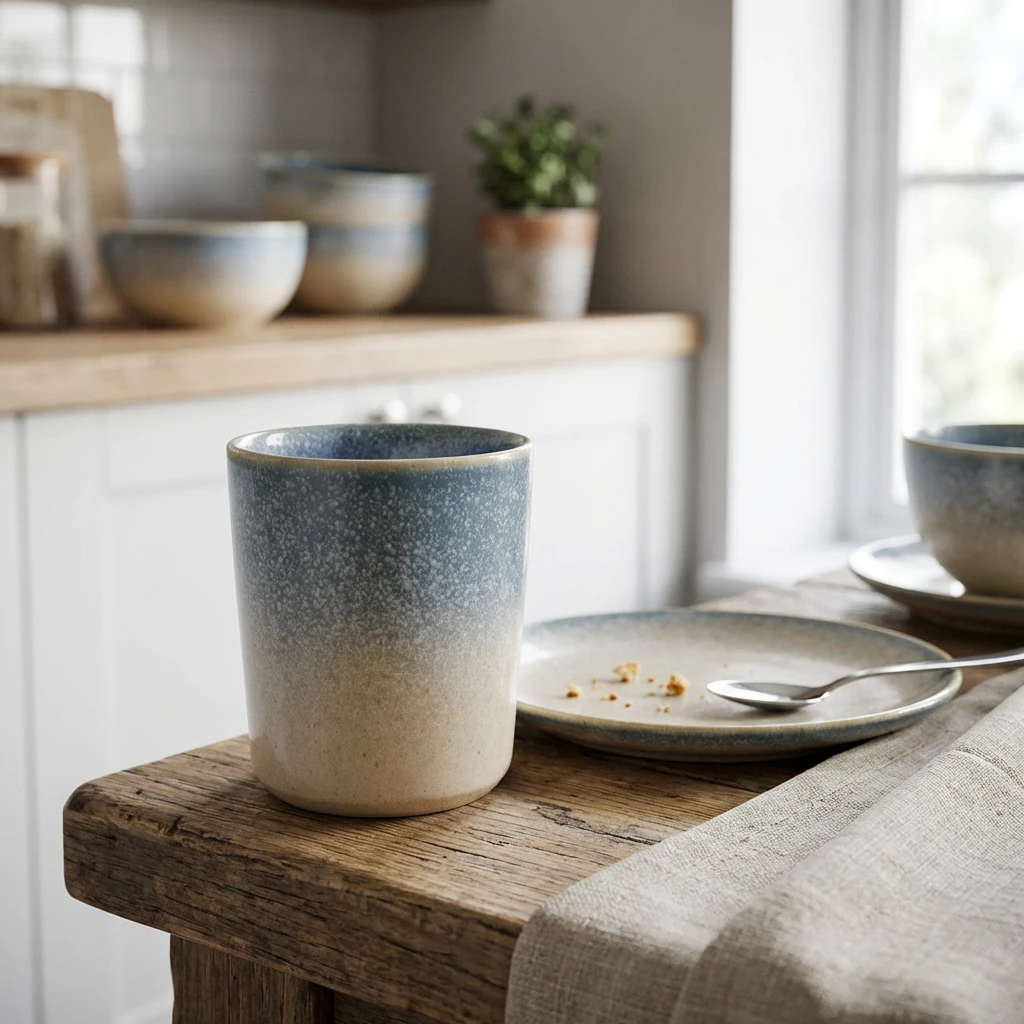 Forge Coast Stoneware Pommes frites-mugg 8,5 x 8,5 cm CT-CC8C by Genware color Svart