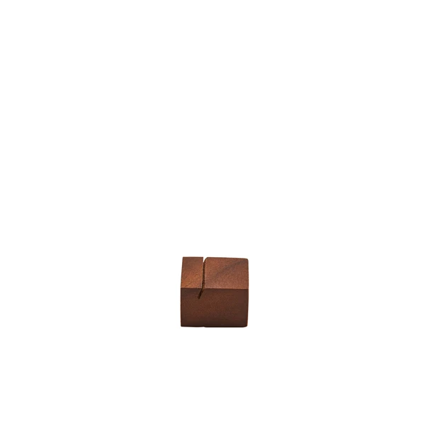 Skylthållare i akaciaträ 3 x 3 x 2 cm WSH32 by Genware color Svart