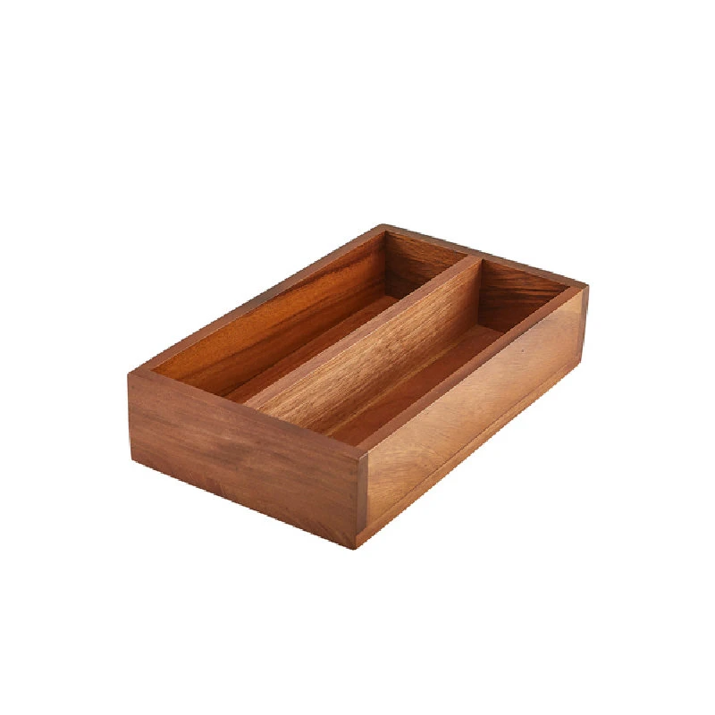 GenWare Acacia Wood Besticklåda med 2 fack WDCT-2 by Genware color Svart