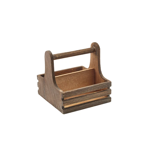 Small Rustic Wooden bordshållare RWTC-S by Genware color Svart