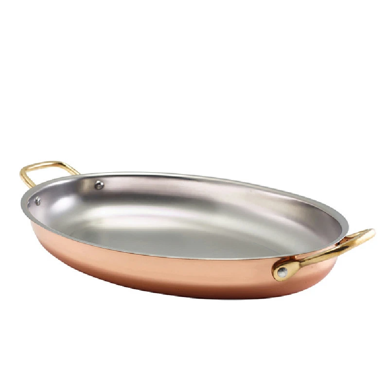 GenWare Copper Plated ovalt serveringsfat 34 x 23 cm SSD34C by Genware color Svart