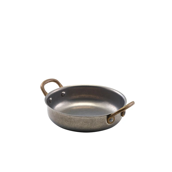 GenWare Vintage Steel Rund tallrik 13,5 x 3,75 cm SRD14V by Genware color Svart