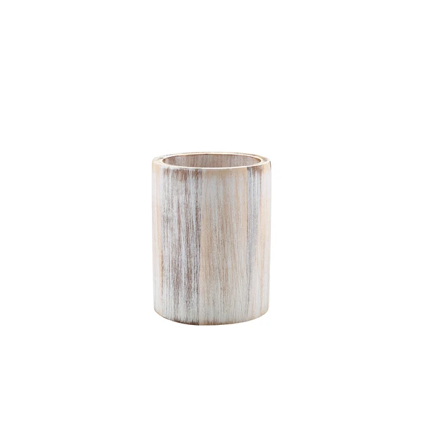 GenWare White Wash cylindrisk bestickhållare i akaciaträ WCC10W by Genware color Svart