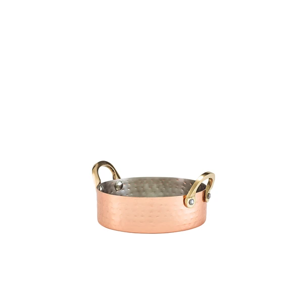 Mini hamrad kopparbelagd gryta 12 x 3,5 cm MHCD12C by Genware color Svart