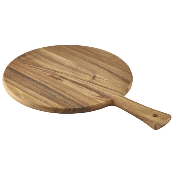 Acacia Wood Pizzaspade 33 cm i diameter WPB33 by Genware color Svart