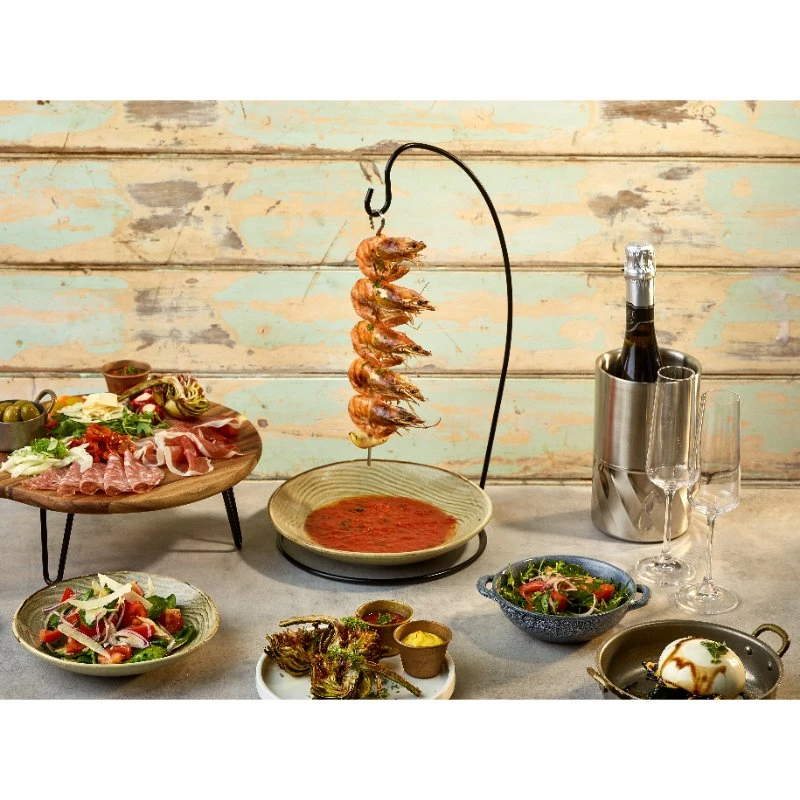 Acacia Wood Pizzaspade 33 cm i diameter WPB33 by Genware color Svart