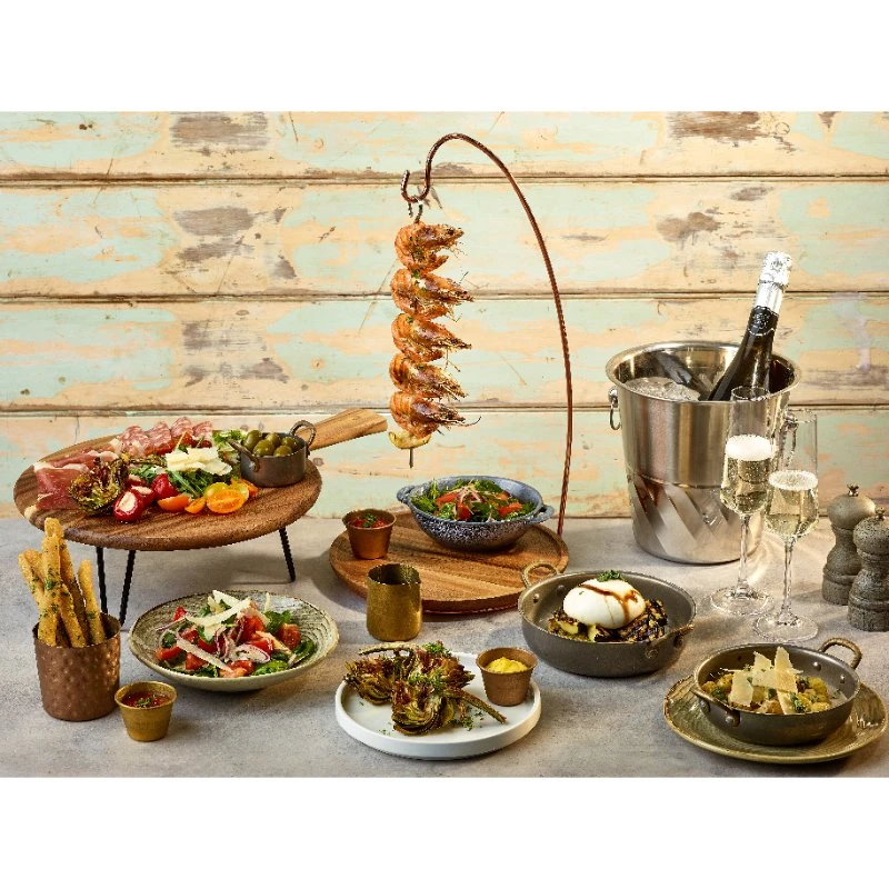 Acacia Wood Pizzaspade 33 cm i diameter WPB33 by Genware color Svart