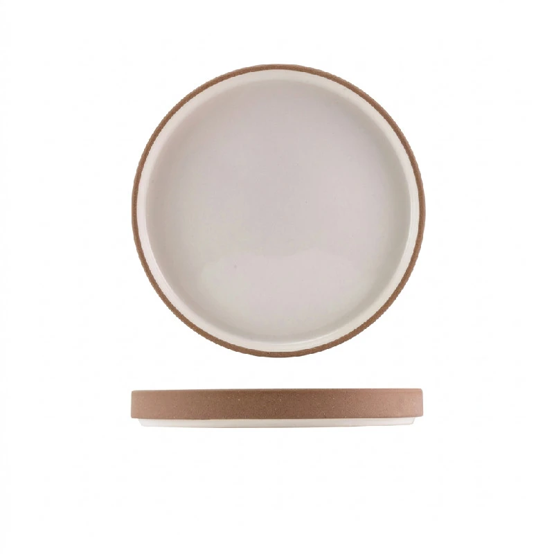 GenWare Kava White serveringstallrik i stengods med rå kant 20 cm LPR-KW20 by Genware color Svart
