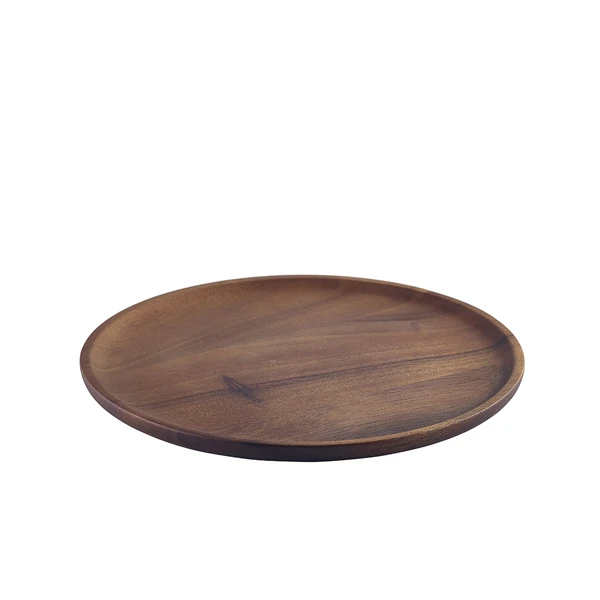 Acacia Wood Serveringstallrik 26 cm WSPL26 by Genware color Svart