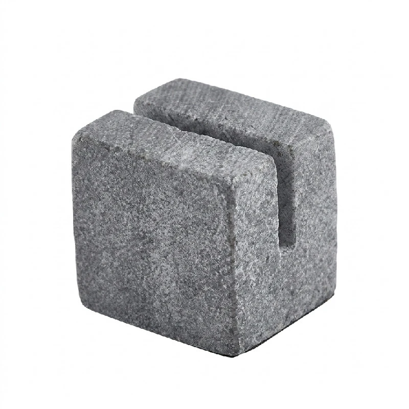 Grey Marble Sign Holder 3 x 2,5 x 2,5 cm MSH3G by Genware color Svart