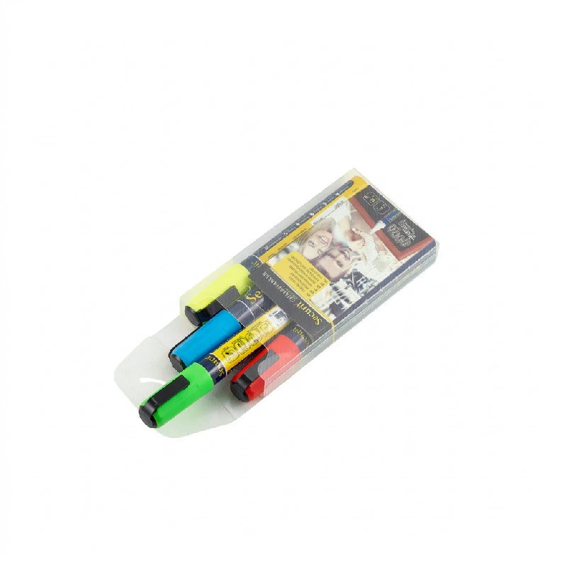 Kritpennor 4-pack (R G Y BL) Medium SMA510-V4 by Genware color Svart