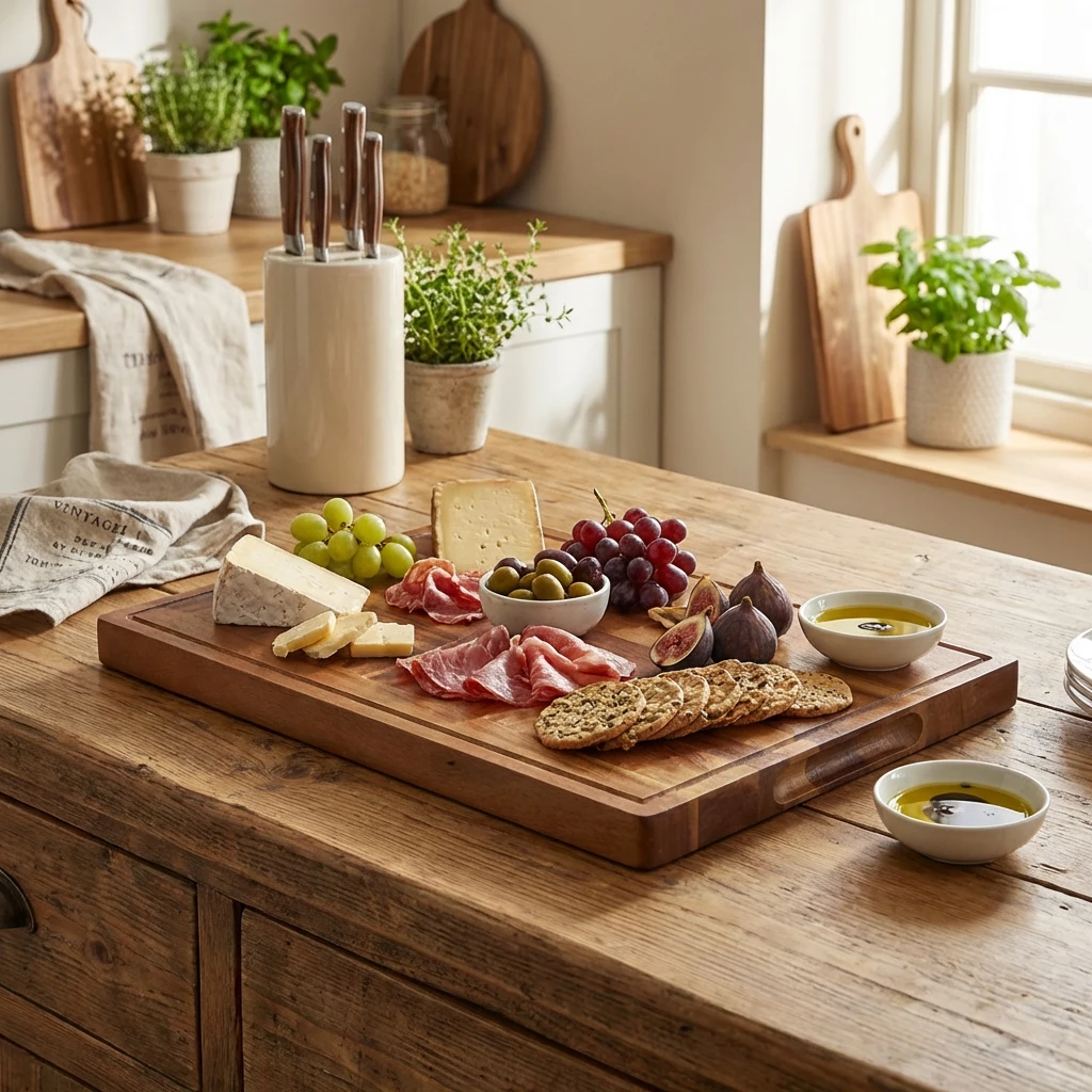 Acacia Wood serveringsbräda 40 x 30 x 2,5 cm WSB4030 by Genware color Svart