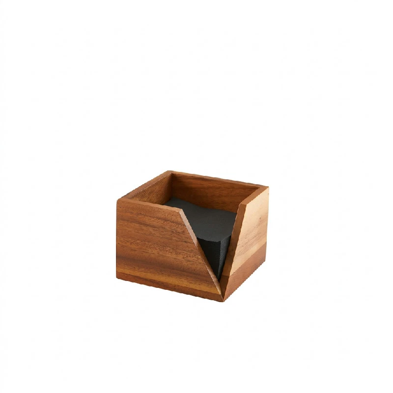 GenWare Acacia Wood servetthållare 14 x 10 cm WDSH14 by Genware color Svart