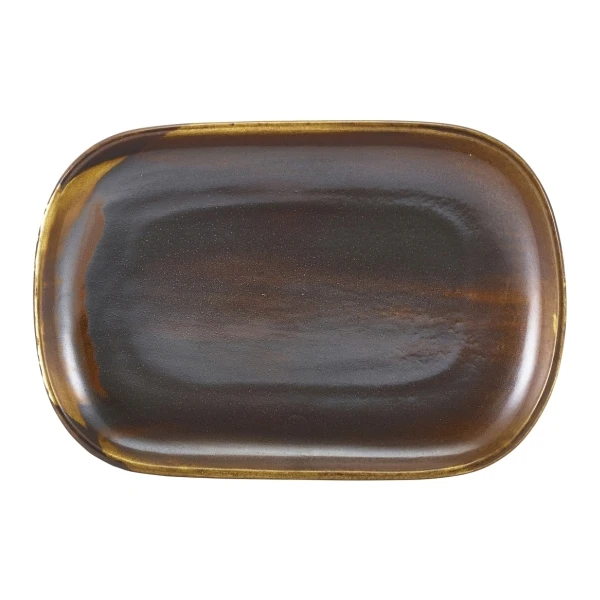 Terra Porcelain Rustic Koppar rektangulärt serveringsfat 24 x 16,5 cm RP-PRC24 by Genware color Svart