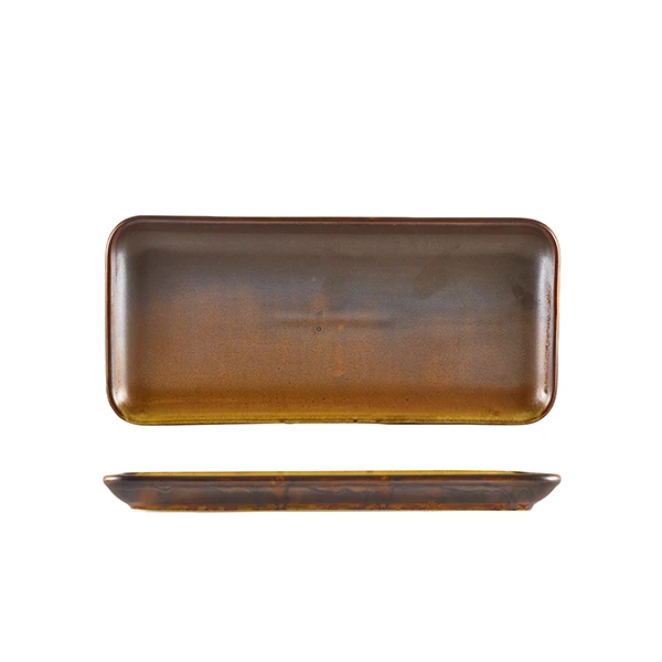 Terra Porcelain Rustik Koppar Smalt Rektangulärt Fat 27 x 12,5 cm NR-PRC27 by Genware color Svart