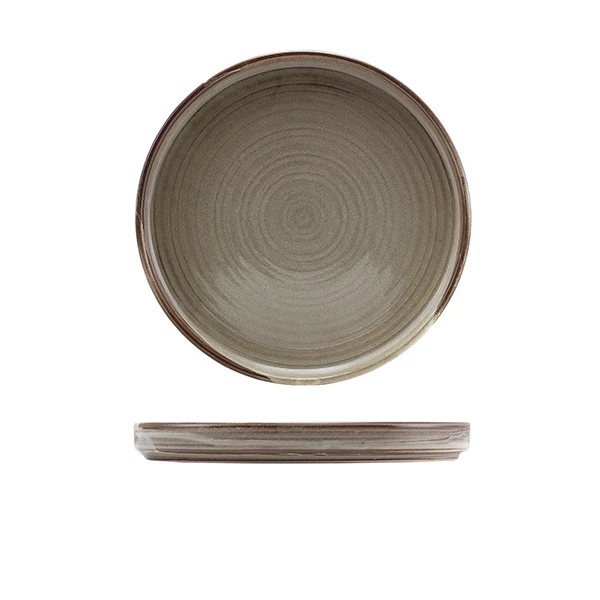 Terra Porcelain Grey Lågt serveringsfat 21 cm LP-PG21 by Genware color Svart