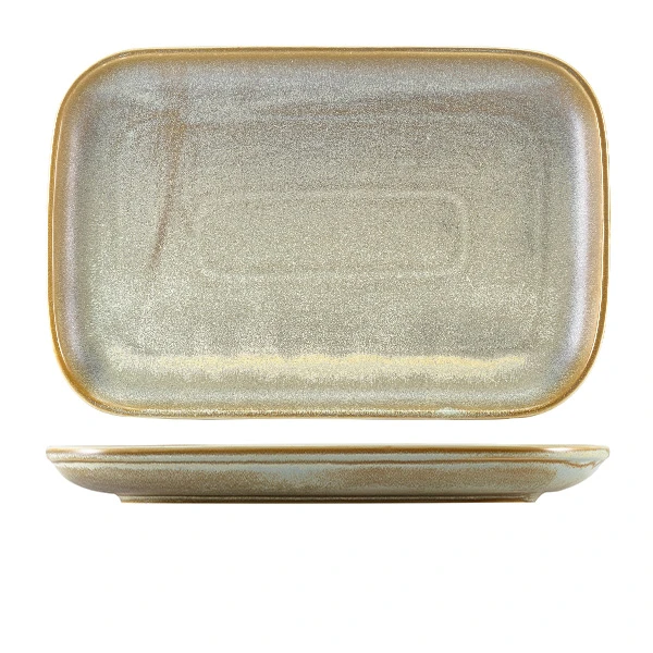 Terra Porcelain Matt Grå rektangulär tallrik 34,5 x 23,5 cm RP-PMG34 by Genware color Svart