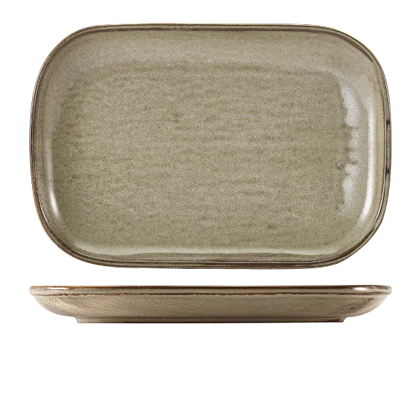 Terra Porcelain Grey Rektangulärt uppläggningsfat 34,5 x 23,5 cm RP-PG34 by Genware color Svart