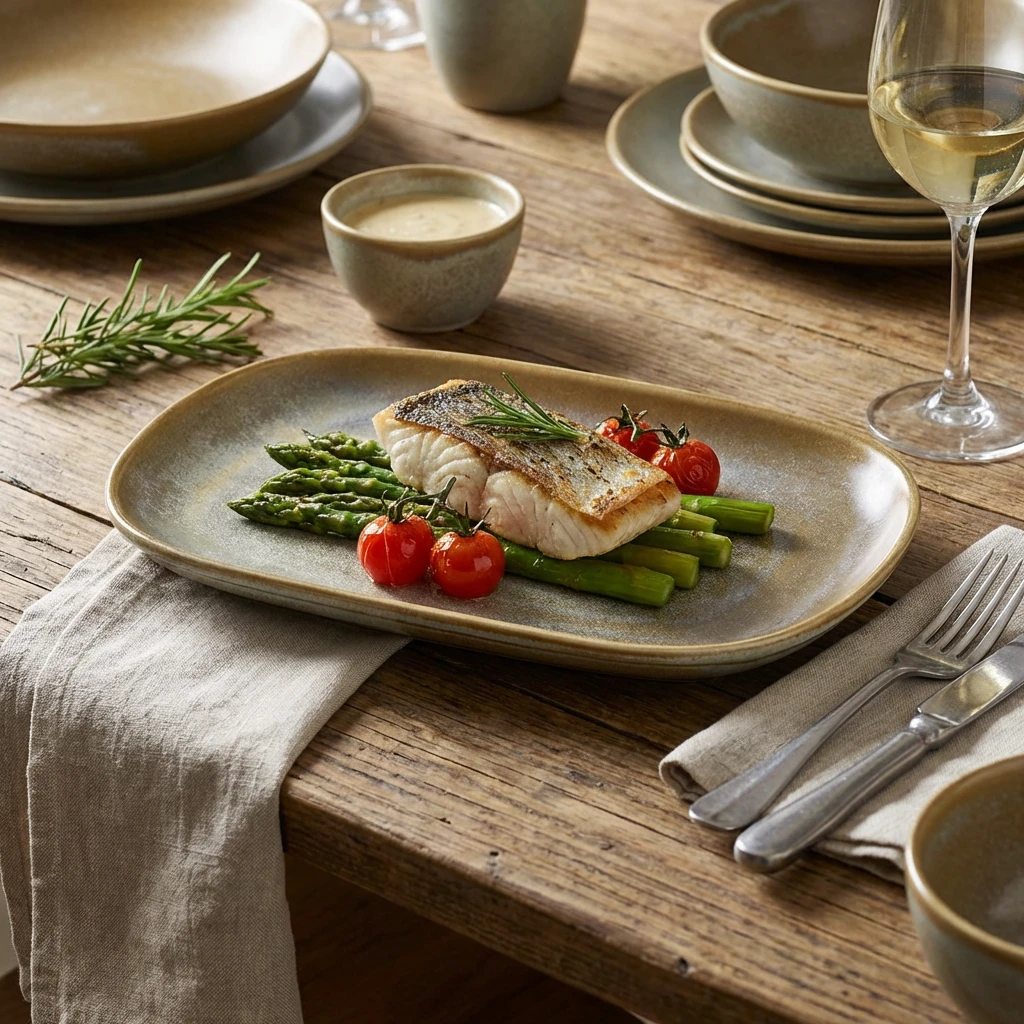 Terra Porcelain Matt Grå rektangulär tallrik 24 x 16,5 cm RP-PMG24 by Genware color Svart