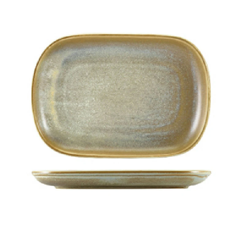 Terra Porcelain Matt Grå rektangulär tallrik 24 x 16,5 cm RP-PMG24 by Genware color Svart