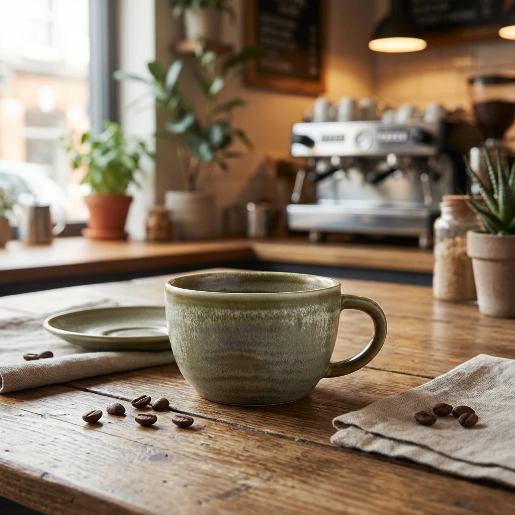 Terra Porcelain Matt Grå kaffekopp 22 cl / 7,75 oz CUP-PMG23 by Genware color Svart