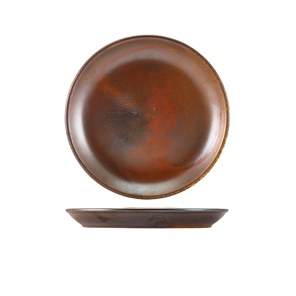 Terra Porcelain Rustic Koppar coupetallrik 19 cm CP-PRC19 by Genware color Svart