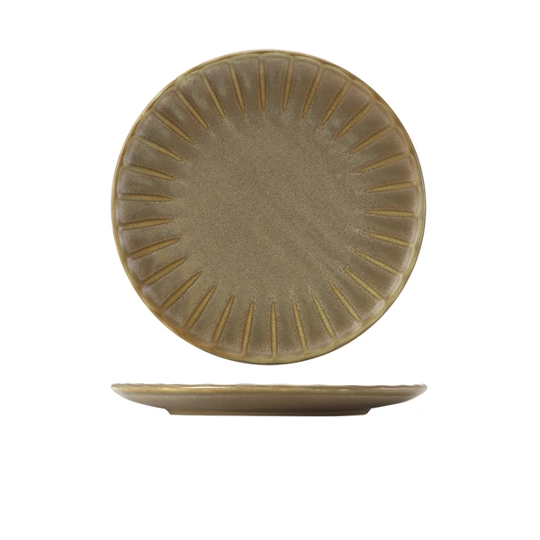 Terra Porcelain Matt Grå vågig coupetallrik 26 cm CP-SMG26 by Genware color Svart