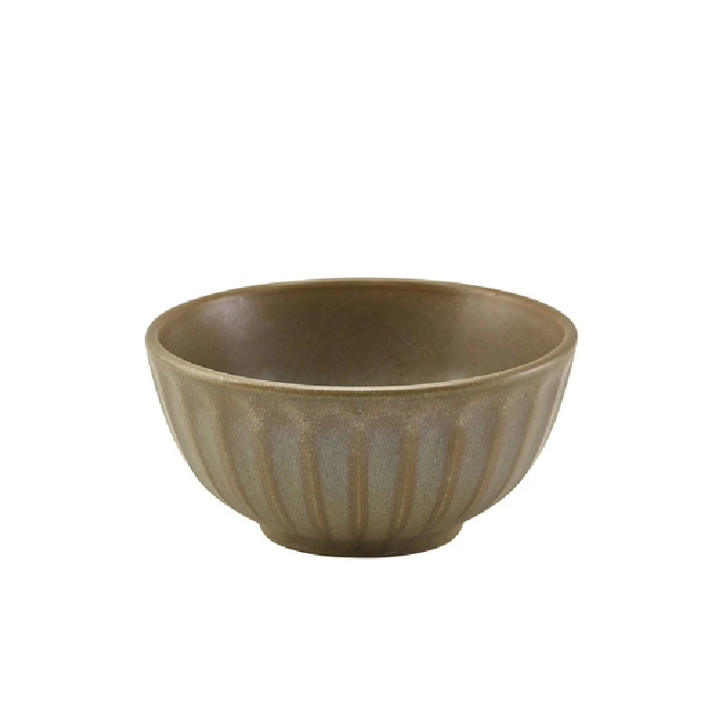 Terra Porcelain Matt Grå rund skål med vågig kant 13,8 cm BW-SMG13 by Genware color Svart