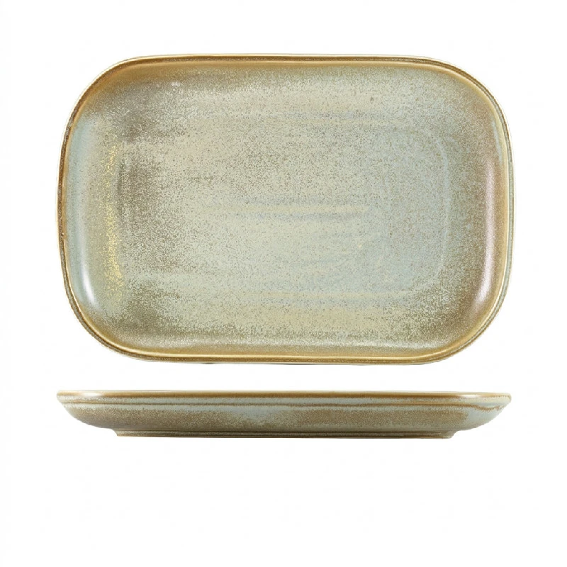 Terra Porcelain Matt Grå rektangulär tallrik 29 x 19,5 cm RP-PMG29 by Genware color Svart