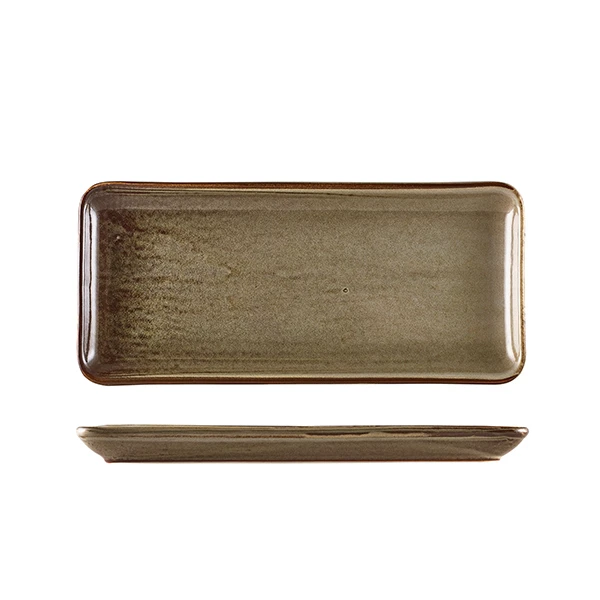 Terra Porcelain Grey smalt rektangulärt fat 31 x 14 cm NR-PG30 by Genware color Svart
