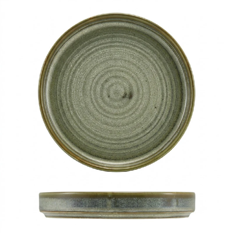 Terra Porcelain Matt Grå låg presentationstallrik 14 cm LP-PMG14 by Genware color Svart