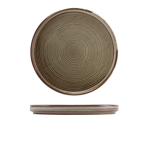Terra Porcelain Grey Lågt presentationsfat 25 cm LP-PG25 by Genware color Svart