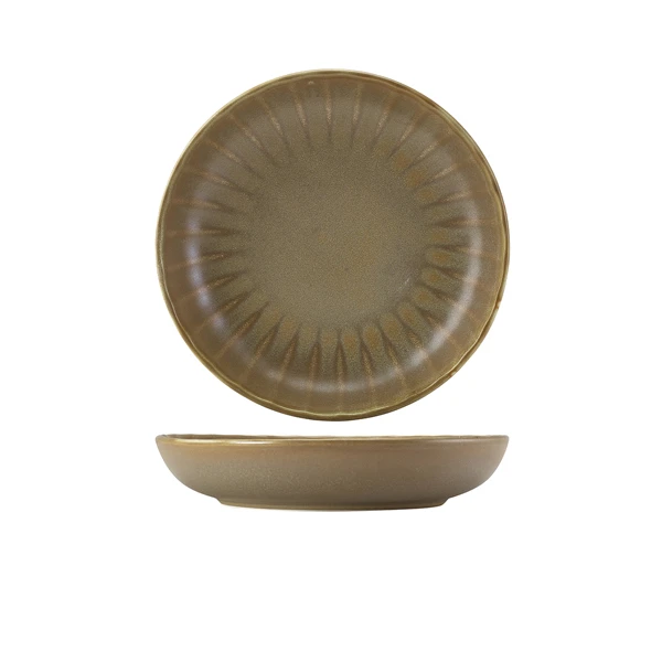 Terra Porcelain Matt Grå skål med vågig kant 22,8 cm CB-SMG23 by Genware color Svart