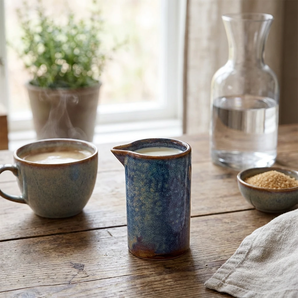 Terra Porcelain Aqua Blå kanna med raka sidor 10 cl / 3,5 oz SJ-PBL10 by Genware color Svart