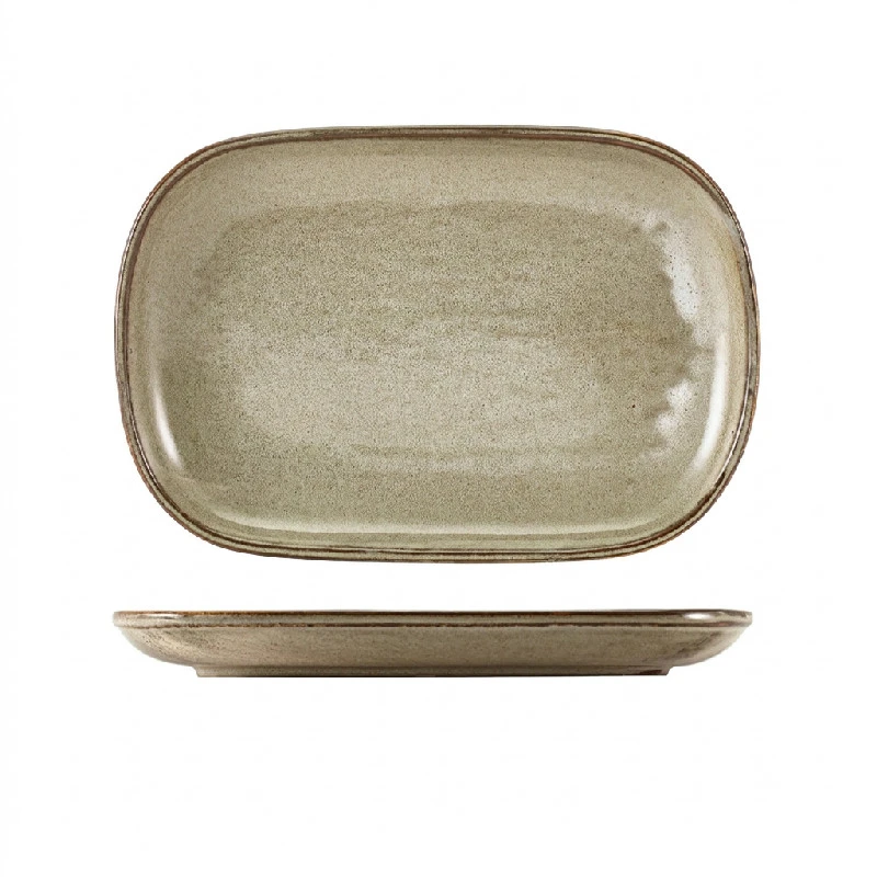 Terra Porcelain Grey Rektangulär tallrik 24 x 16,5 cm RP-PG24 by Genware color Svart