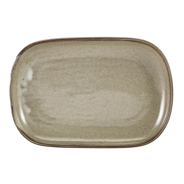 Terra Porcelain Grey Rektangulär tallrik 24 x 16,5 cm RP-PG24 by Genware color Svart