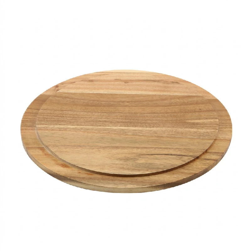 Genware Round Wood Serverings-/tårtfat 33 cm WSB33 by Genware color Svart