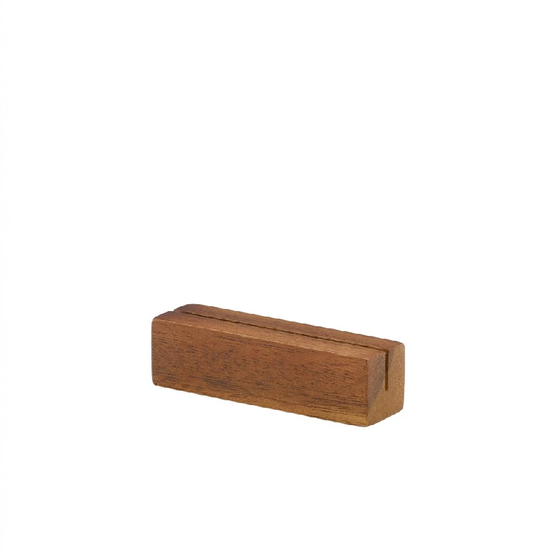 Skylthållare i akaciaträ 9 x 3 x 3 cm WSH9 by Genware color Svart
