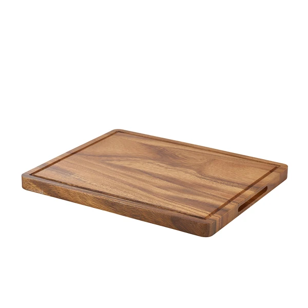 Genware Acacia Wood Serveringsbräda 28 x 20 x 2 cm WSB2820 by Genware color Svart